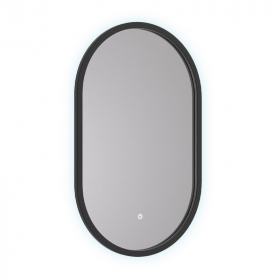 Miroir 50x80 cm LED avec cadre laqué noir mat, Corcega