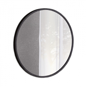 Miroir rond en métal noir mat, Ø60 cm, Frame