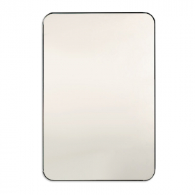 Miroir rectangulaire l.50 x H.75 cm en métal noir mat, Frame