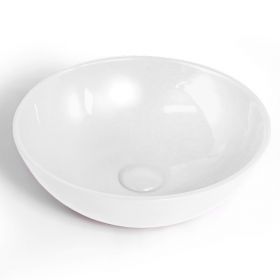 Vasque à poser Ø47,5 cm ronde, céramique, Blanc brillant, made in France, Desvres