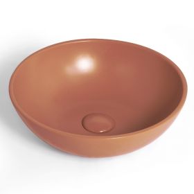 Vasque à poser ronde Ø47,5 cm, céramique, Brique, made in France, Desvres
