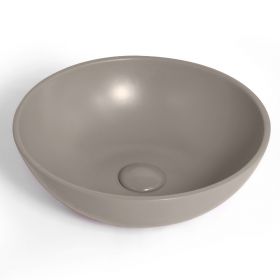 Vasque à poser ronde Ø47,5 cm, céramique, Gris mat, made in France, Desvres