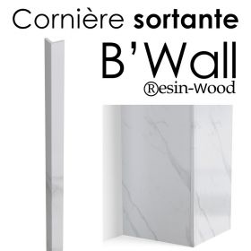 Cornière sortante pour B'Wall ®esin-Wood, marbre blanc satiné