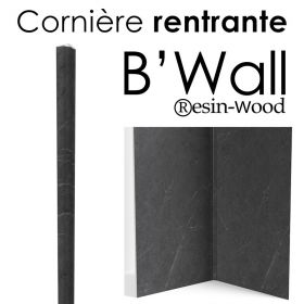 Cornière rentrante pour B'Wall ®esin-Wood, marbre gris foncé