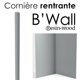 Cornière rentrante pour B'Wall ®esin-Wood, gris clair