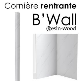 Cornière rentrante pour B'Wall ®esin-Wood, marbre blanc