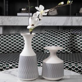 Vase en céramique décorée, Blanc