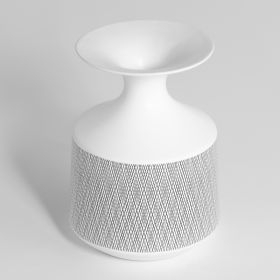 Vase en céramique décorée, Blanc