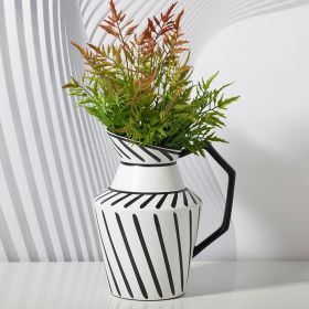 Vase en céramique avec anse, Noir et Blanc