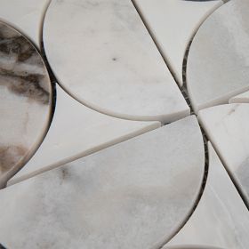 Mosaïque, 24,5x24,5 cm, marbre gris, Circle