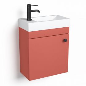 Lave-mains 44,5 x 23,7 cm, Argile rouge, et vasque blanc mat, Alma - image 2