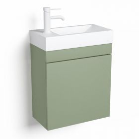 Lave-mains 44,5 x 23,7 cm, Vert arcilla, et vasque blanc mat, Alma