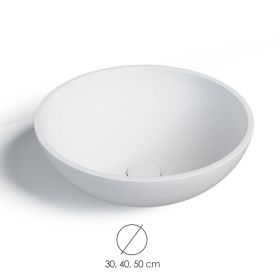 Vasque minéral ronde à poser, Ø 30, 40 ou 50 cm