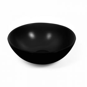 Vasque à poser Ø37,5 cm ronde, céramique, Noir mat, made in France, Romi