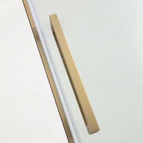 Ensemble 100x80 cm porte coulissante, Arena, receveur acrylique surélevé et colonne doré brossé, Châtelet - image 2