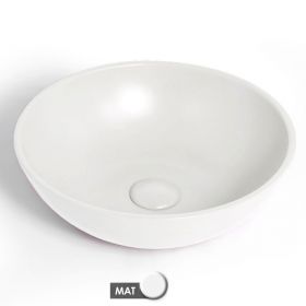 Vasque à poser ronde Ø47,5 cm, céramique, Blanc mat, made in France, Desvres