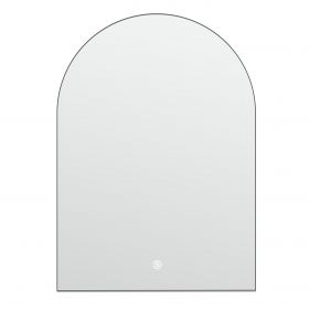 Miroir 50x70 cm 1/2 lune, antibuée, cadre noir mat, Châtelet