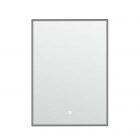 Miroir 50x70 cm rectangulaire, antibuée, cadre noir mat, Châtelet