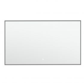 Miroir 120x70 cm rectangulaire, antibuée, cadre noir mat, Châtelet