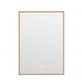 Miroir 50x70 cm rectangulaire, antibuée, cadre doré rose brossé, Châtelet