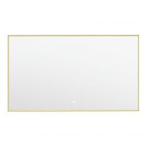 Miroir 120x70 cm rectangulaire, antibuée, cadre doré brossé, Châtelet