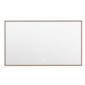 Miroir 120x70 cm rectangulaire, antibuée, cadre doré rose brossé, Châtelet