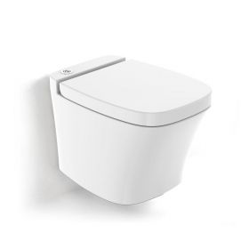 Bâti Geberit Duofix Sigma + Plaque de déclenchement blanche + WC suspendu Leon Rimless - Pack WC suspendu - image 2