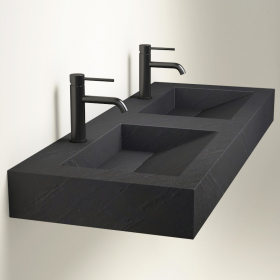 Pierre Pizarra, 121x46 cm, plan double vasque salle de bain suspendu
