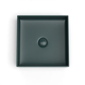 Vasque à poser, 35x35 cm, Vert foncé, Elvia - image 2