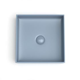 Vasque à poser, 35x35 cm, Bleu mat, Elvia - image 2