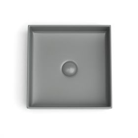 Vasque à poser, 35x35 cm, Gris ciment mat, Elvia - image 2