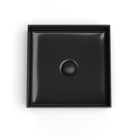 Vasque à poser, 35x35 cm, Noir brillant, Elvia - image 2