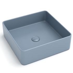 Vasque à poser, 41,5x41,5 cm, Bleu mat, Art