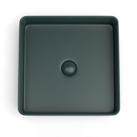 Vasque à poser, 41,5x41,5 cm, Vert foncé mat, Art - image 2