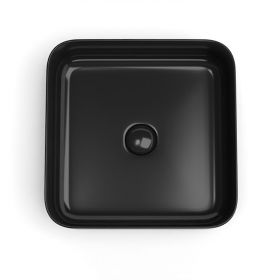 Vasque à poser, 38.5x38.5 cm, Noir brillant, Art - image 2