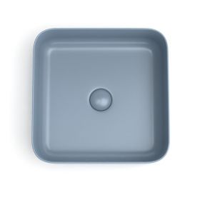 Vasque à poser, 38.5x38.5 cm, Bleu mat, Art - image 2