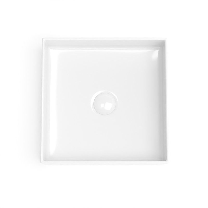 Vasque à poser, 35x35 cm, Blanc brillant, Elvia - image 2