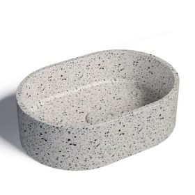 Vasque béton ovale, 40x28 cm, terrazzo, T3 - image 2