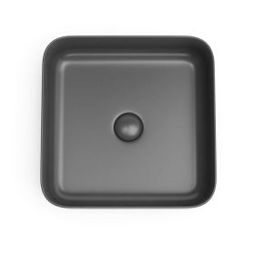 Vasque à poser, 38.5x38.5 cm, Gris foncé mat, Art - image 2