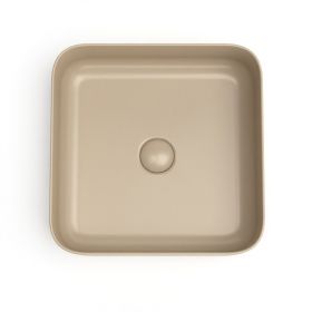 Vasque à poser, 38.5x38.5 cm, Cappuccino mat, Art - image 2