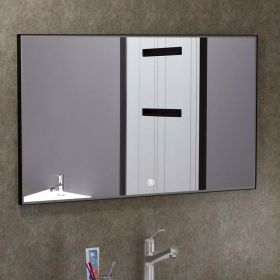 Miroir 120x70 cm rectangulaire, antibuée, cadre noir mat, Châtelet - image 2