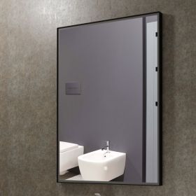 Miroir 50x70 cm rectangulaire, antibuée, cadre noir mat, Châtelet - image 2
