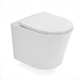 Bâti Geberit Duofix Extra-Plat + Plaque blanche + WC suspendu Flavia blanc Rimless - Pack WC suspendu - image 2