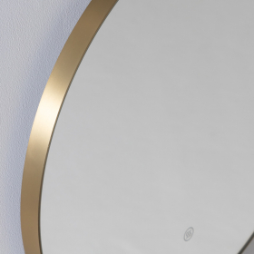 Miroir Ø50 cm rond, antibuée, cadre doré brossé, Châtelet - image 2