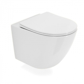 Bâti compact WIRQUIN + Plaque de déclenchement blanche + WC suspendu Celia Rimless - Pack WC suspendu - image 2