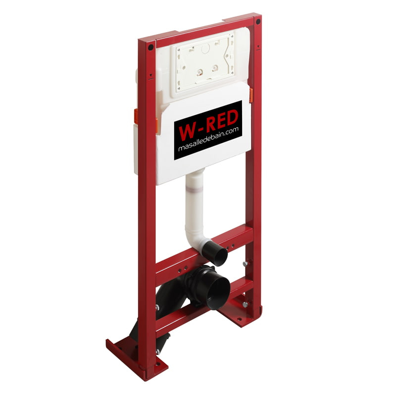 PACK WC Bati-support W-RED Autoportant + WC sans bride Noir mat + plaque Noire mat - image 2