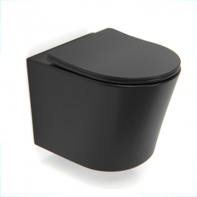 Bâti autoportant noir Elo + Capteur + WC suspendu noir mat, Flavia - image 2