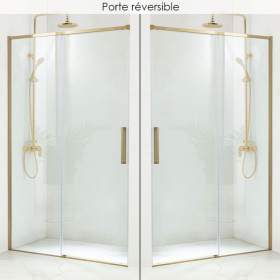 Porte de douche coulissante 100 à 140 cm, doré brossé, Arena 2 - image 2