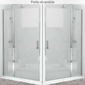 Porte de douche pivotante + fixe de 80 à 120cm Chrome, Padel - image 2