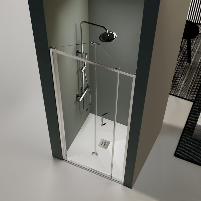 Porte de douche pliable, chromé, de 66 à 94 cm Prisma - image 2